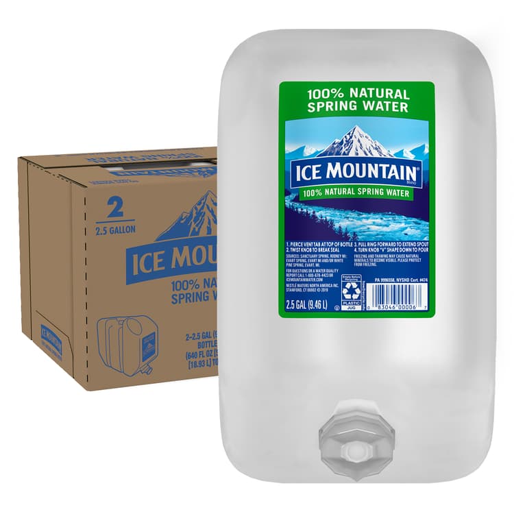 Ice Mountain® Spring Water - 2.5 Gallon - Bottle - Case of 2