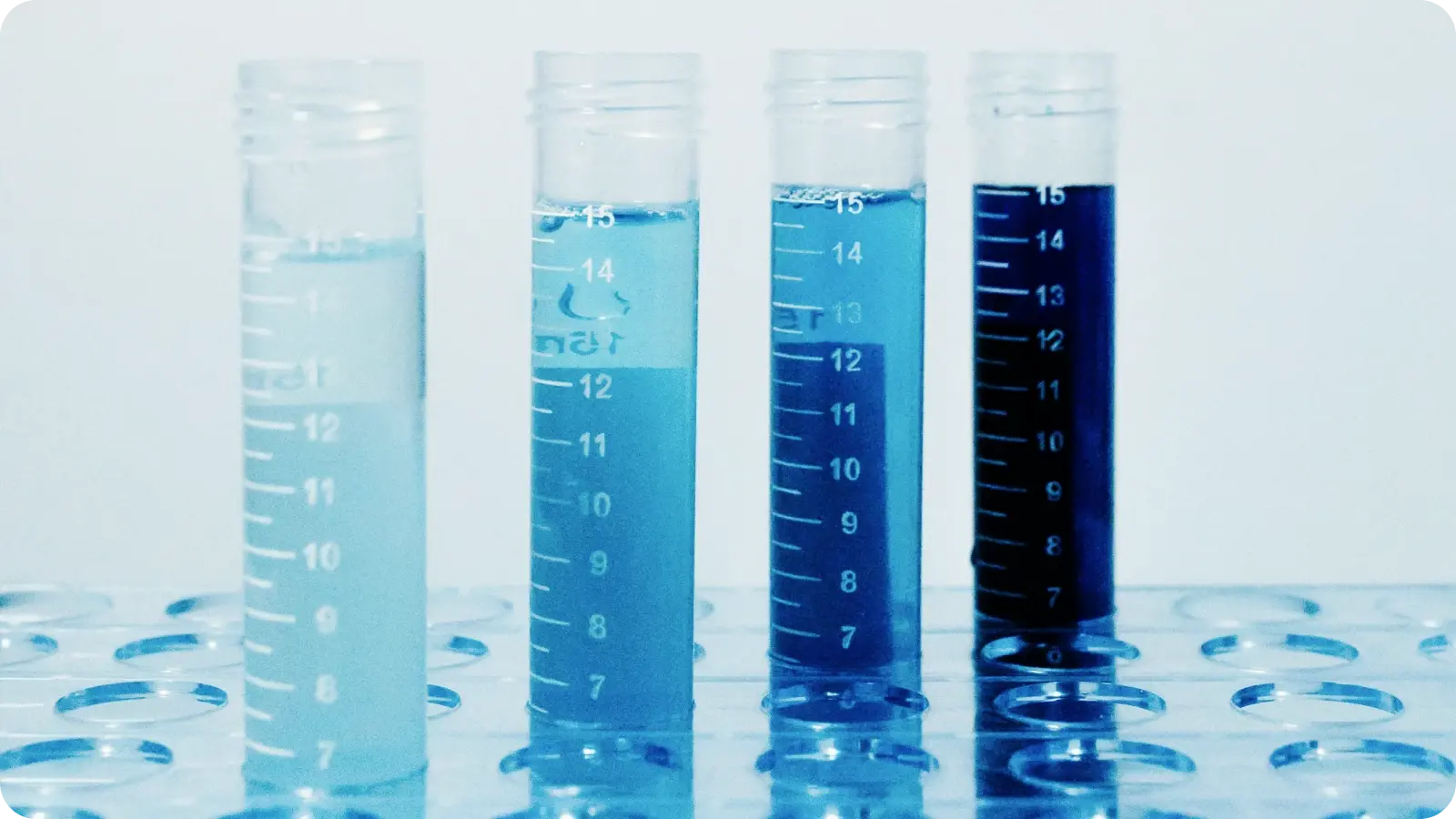 Water testing tubes in a lab