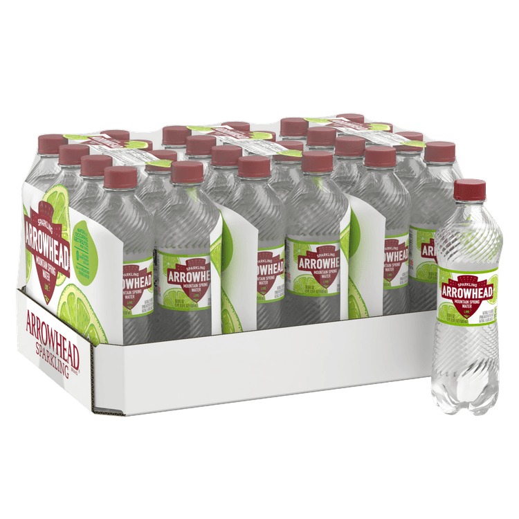 Arrowhead Sparkling Water, Zesty Lime, 16.9 oz. Bottles (Pack of 24)