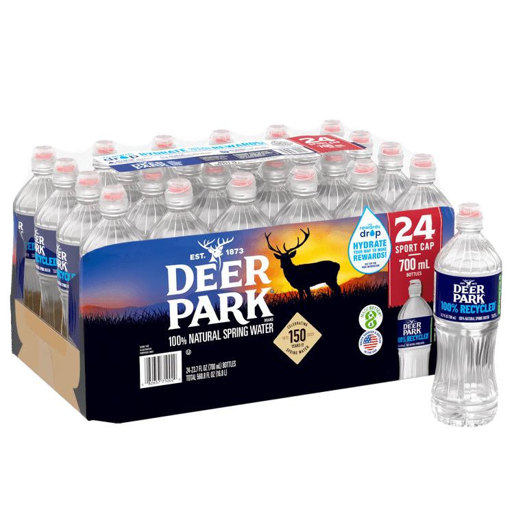 DEER PARK Brand 100% Natural Spring Water, 23.7-ounce plastic sport cap bottles (Pack of 24)