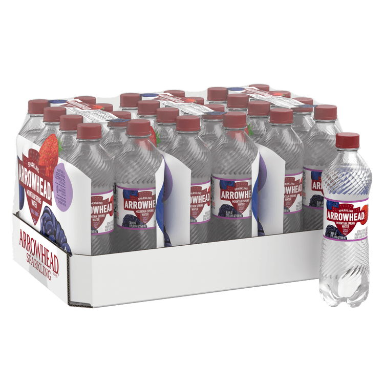 Arrowhead Sparkling Water, Triple Berry, 16.9 oz. Bottles (Pack of 24)