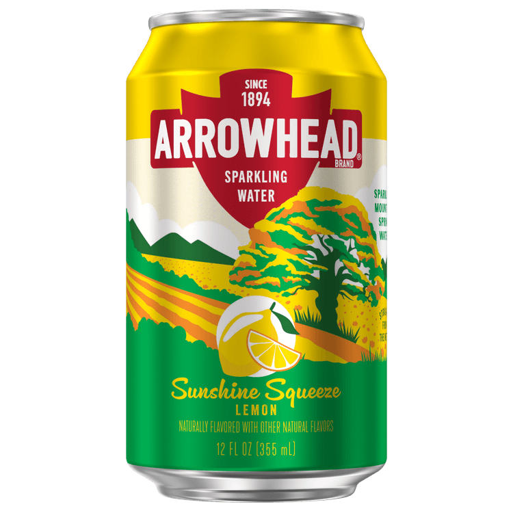 Arrowhead® Brand Sparkling Mountain Spring Water - Sunshine Squeeze - Lemon - Aluminum Can 12 oz (Pack of 24)