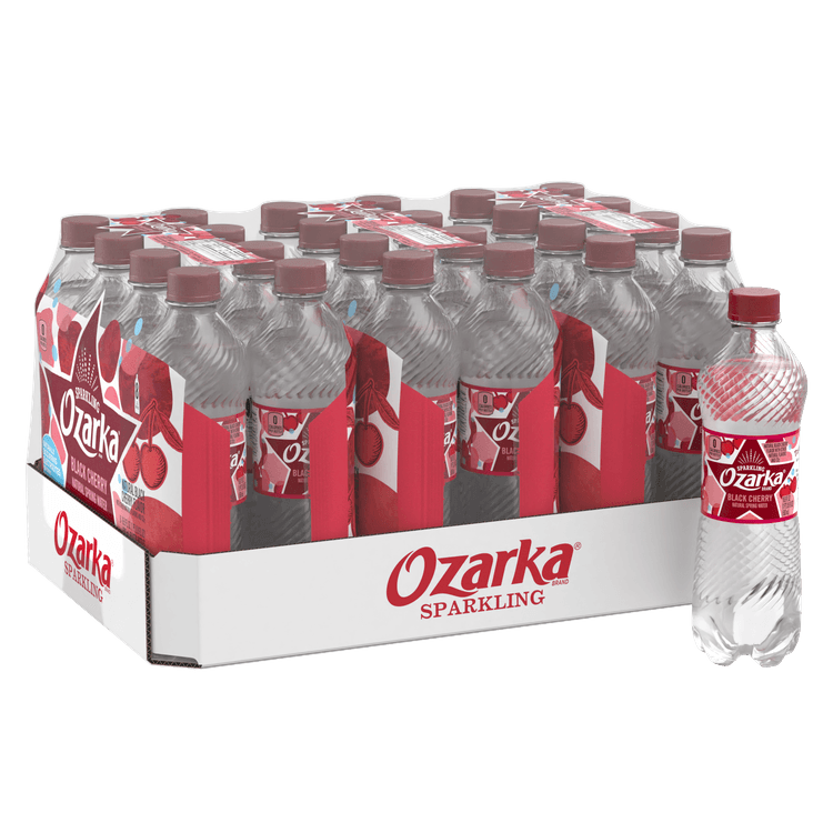 Ozarka Sparkling Water, Black Cherry, 16.9 oz. Bottles  (Pack of 24)