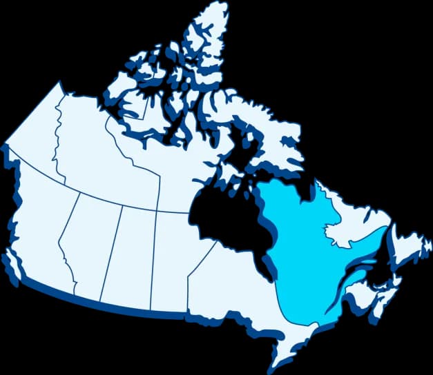Labrador Source water delivery Canadian map highlighting Quebec