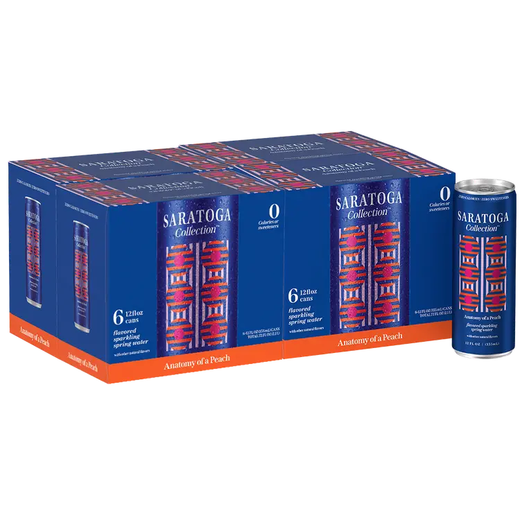 Saratoga Collection™ Anatomy of a Peach Flavored Sparkling Spring Water 4-6 Packs of 12 fl oz Cans