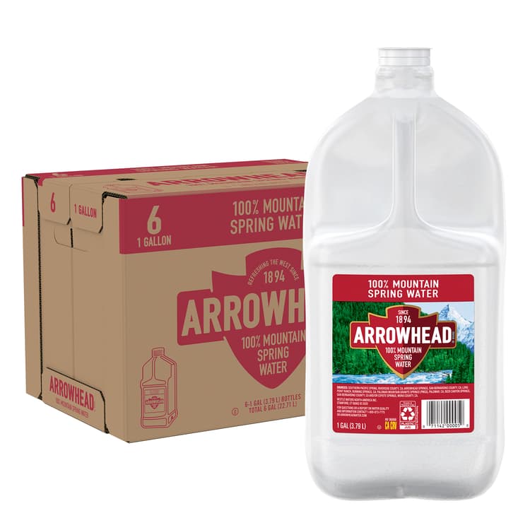 Arrowhead® Mountain Spring Water 1 Gallon - Bottle- Case of 6