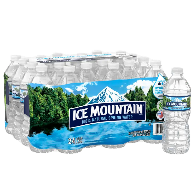 Ice Mountain® Spring Water .5 Liter (16.9 fl oz) - Bottle - Case of 24
