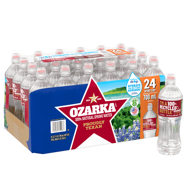 Ozarka® Spring Water Sport Cap 700 ml (23.6 fl oz)- Bottle- Case of 24
