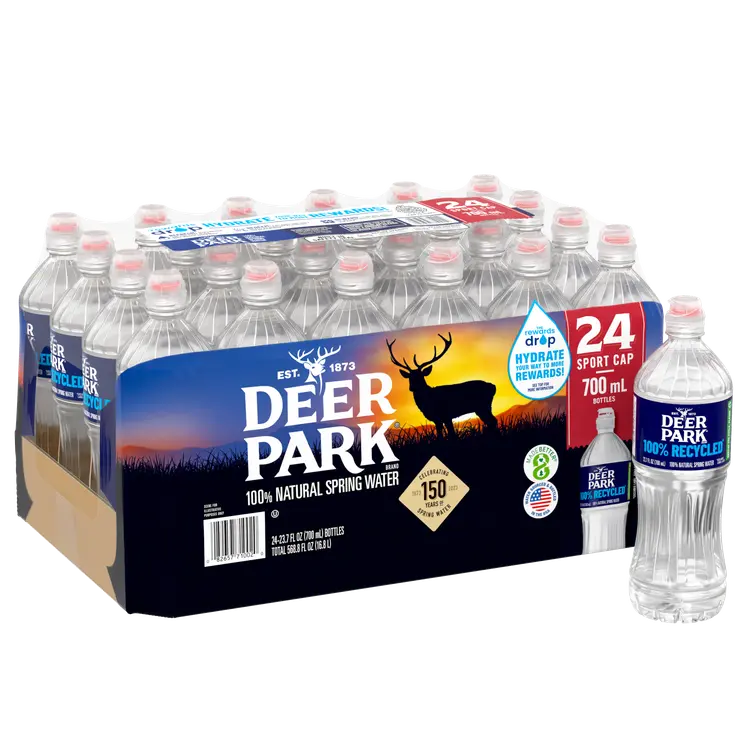 Deer Park® Spring Water Sport Cap 700 ml (23.6 fl oz) - Bottle - Case of 24