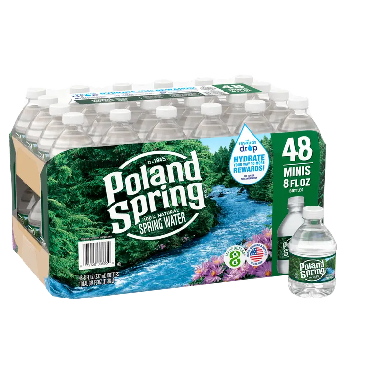 Poland Spring® Spring Water .5 Pint (8 fl oz) - Bottle - Case of 48