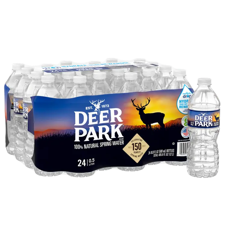 Deer Park® Spring Water .5 Liter (16.9 fl oz) - Bottle - Case of 24