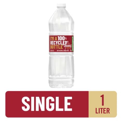 Ozarka® Spring Water 1 Liter (33.8 fl oz) - Bottle - Case of 18