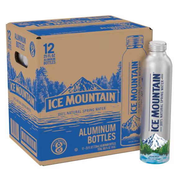 Ice Mountain® Spring Water - 25 fl oz - Aluminum Bottle - Case of 12