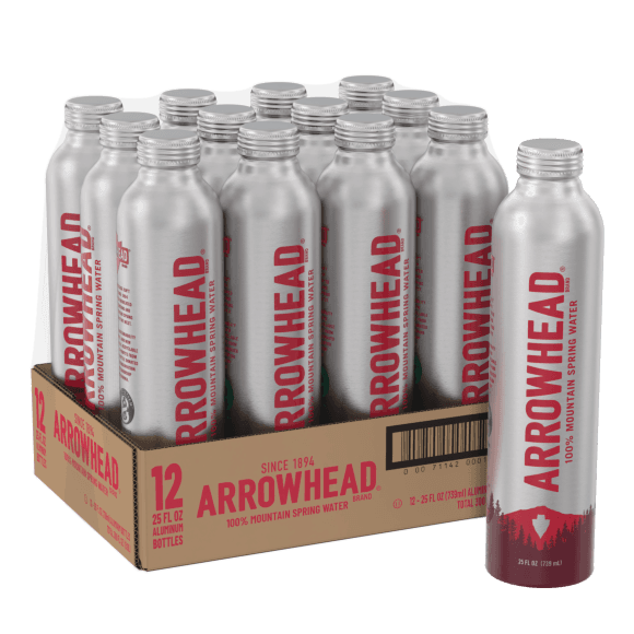 Arrowhead® Mountain Spring Water - 25 fl oz - Aluminum Bottle - Case of 12