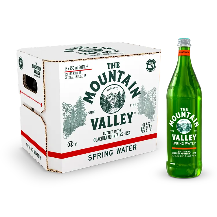The Mountain Valley® Bottled Spring Water 0.75L, 12-Count of Glass