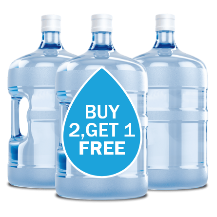 Buy 2 refreshing 5-gallon bottles and get 1 free.